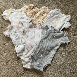 ⭐️Bundle of 6 Preemie baby girl onesies